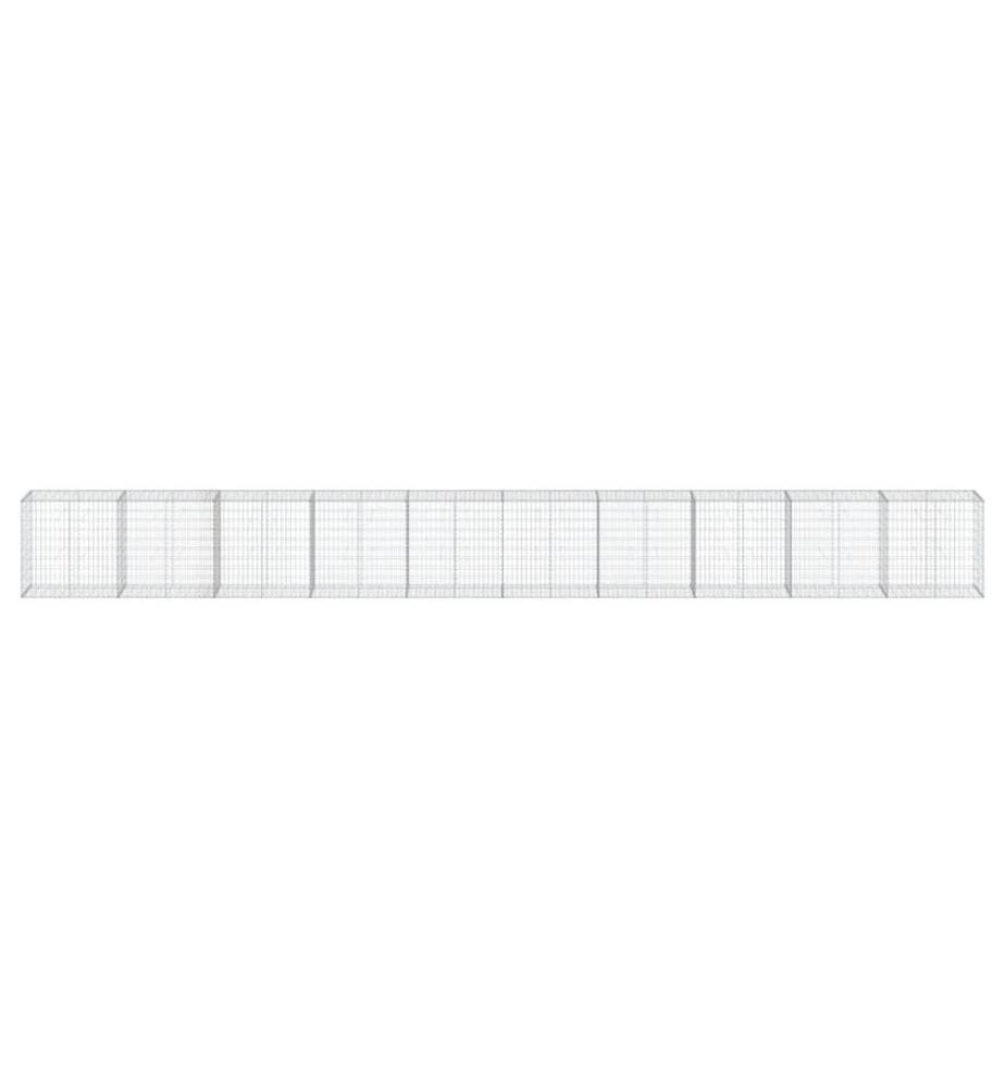 vidaXL Panier gabion avec couvercle 1000x50x100 cm fer galvanisé