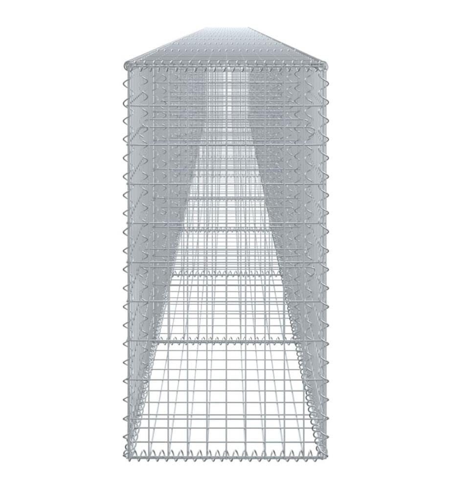 vidaXL Panier gabion avec couvercle 1000x50x100 cm fer galvanisé