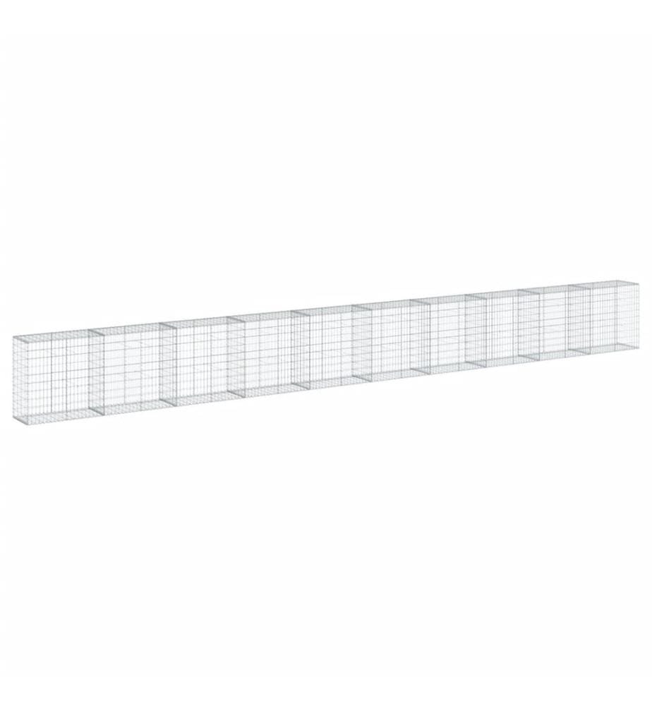 vidaXL Panier gabion avec couvercle 1000x50x100 cm fer galvanisé