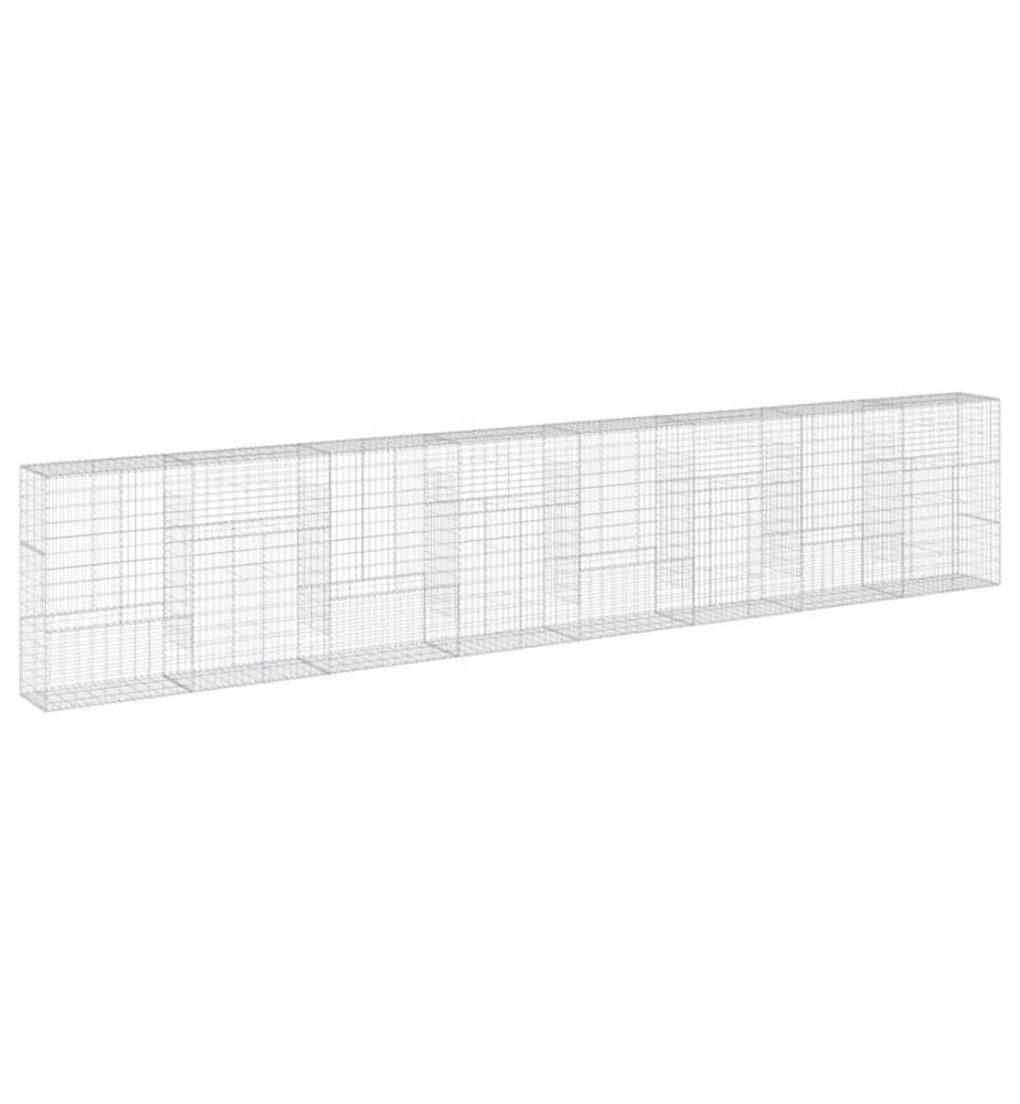 vidaXL Panier gabion avec couvercle 800x50x150 cm fer galvanisé