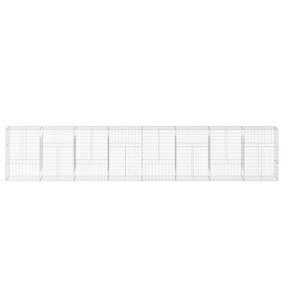 vidaXL Panier gabion avec couvercle 800x50x150 cm fer galvanisé