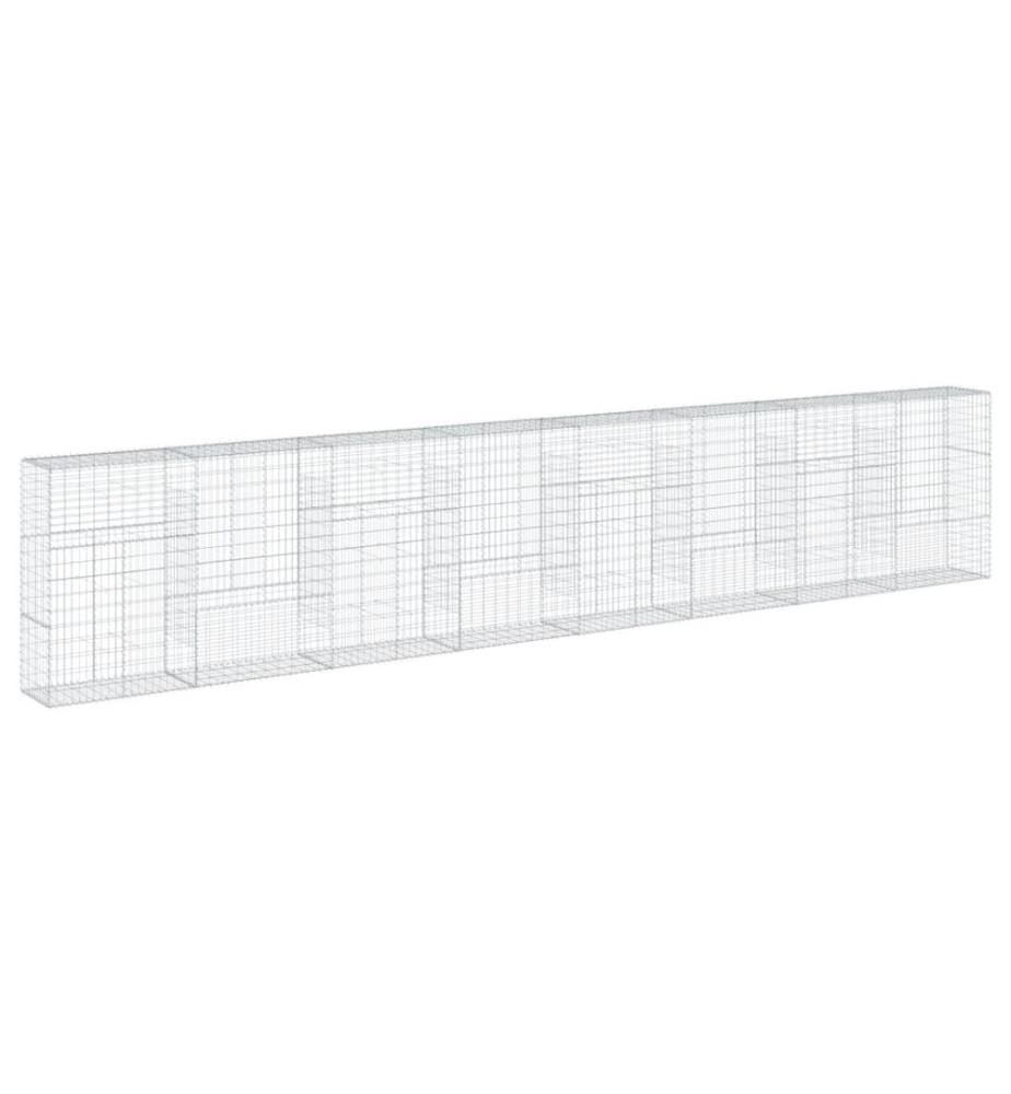 vidaXL Panier gabion avec couvercle 800x50x150 cm fer galvanisé