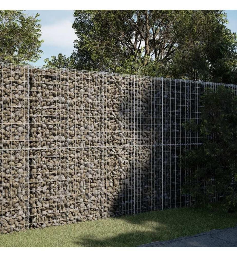 vidaXL Panier gabion avec couvercle 200x50x200 cm fer galvanisé