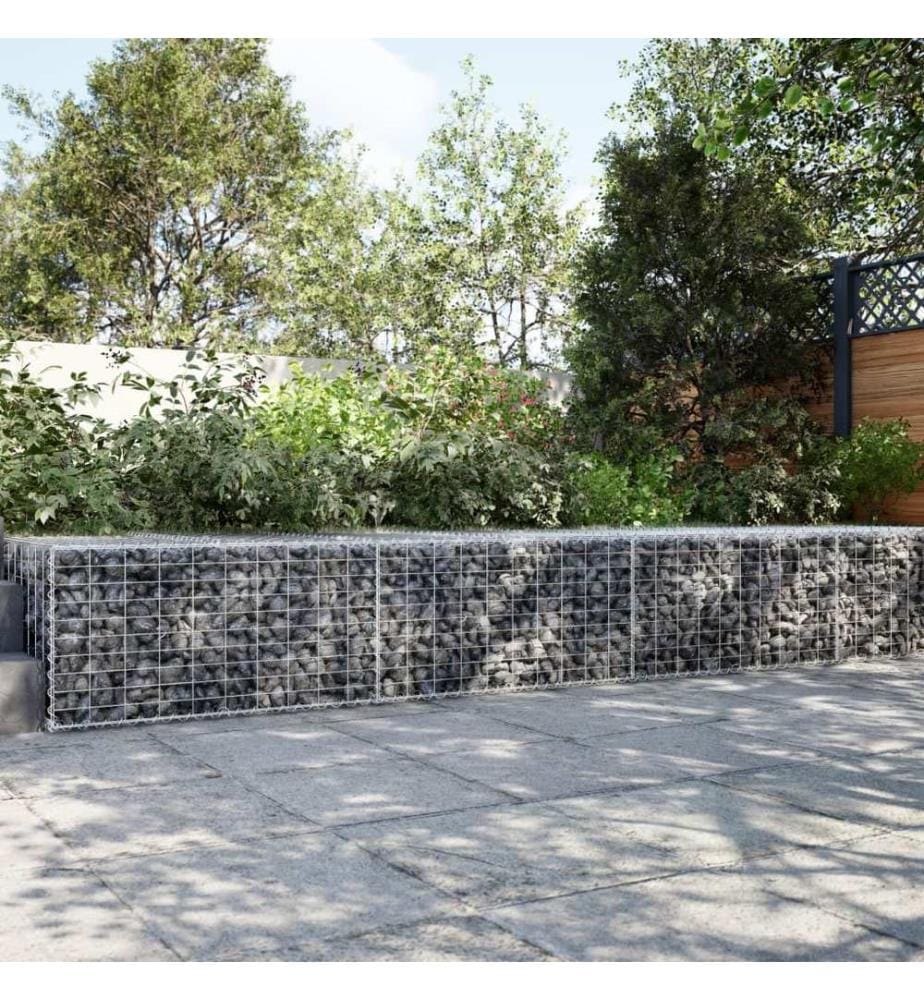 vidaXL Panier gabion avec couvercle 300x100x50 cm fer galvanisé