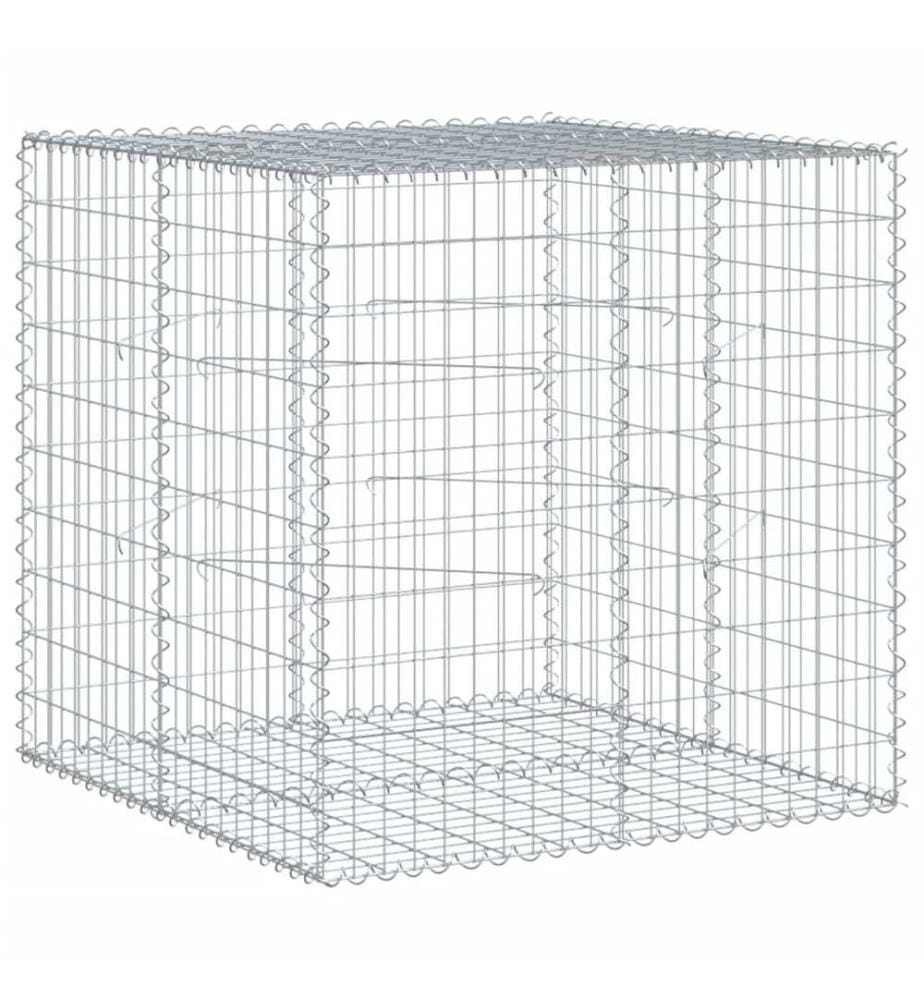 vidaXL Panier gabion avec couvercle 100x100x100 cm fer galvanisé