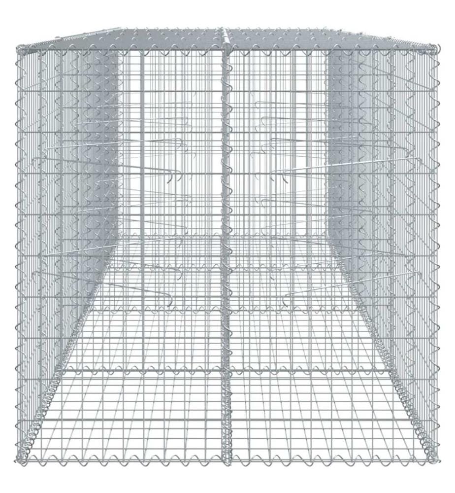 vidaXL Panier gabion avec couvercle 400x100x100 cm fer galvanisé