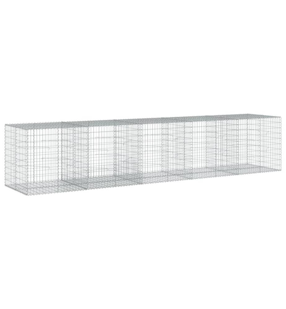 vidaXL Panier gabion avec couvercle 500x100x100 cm fer galvanisé