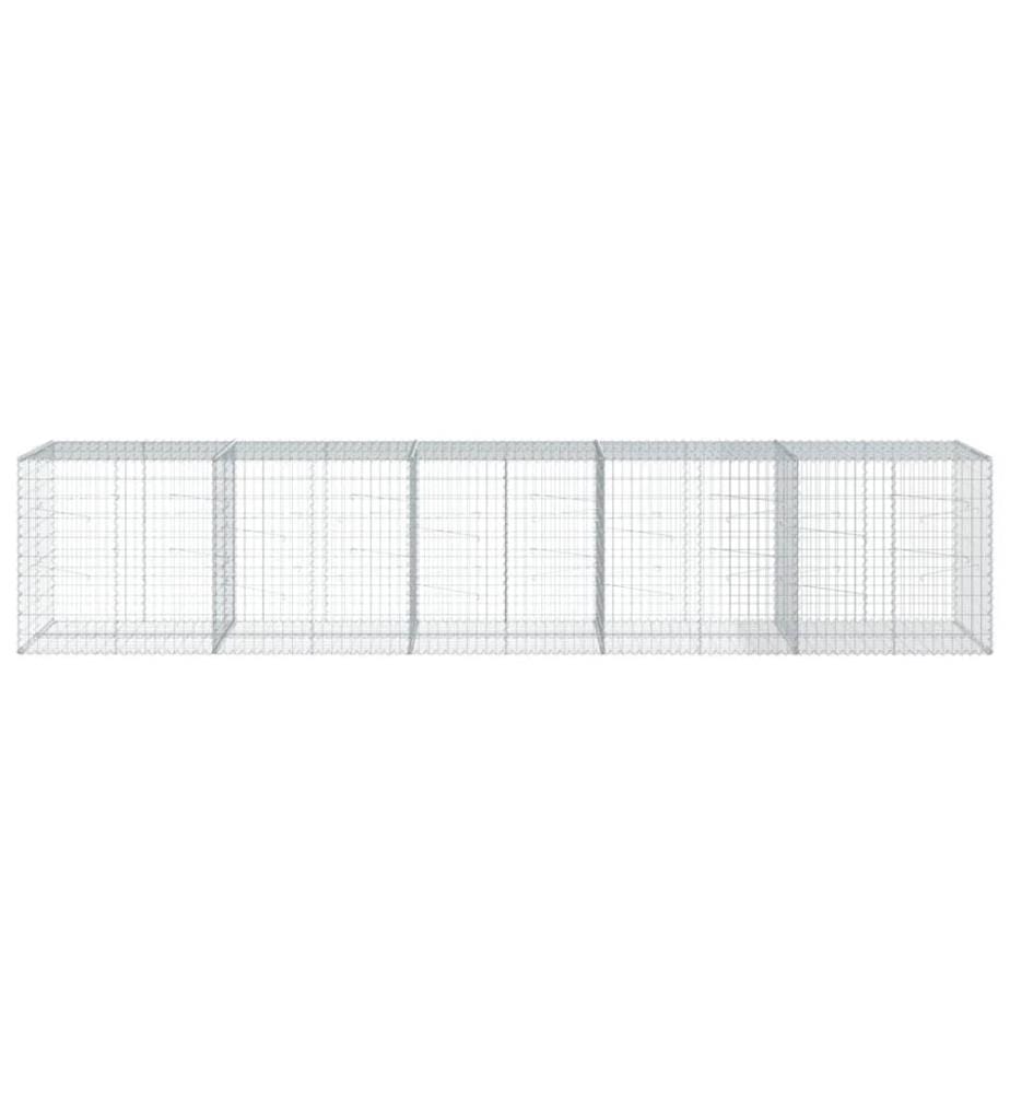 vidaXL Panier gabion avec couvercle 500x100x100 cm fer galvanisé