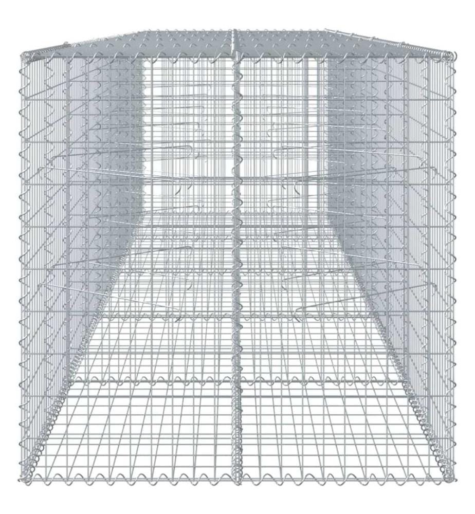 vidaXL Panier gabion avec couvercle 500x100x100 cm fer galvanisé