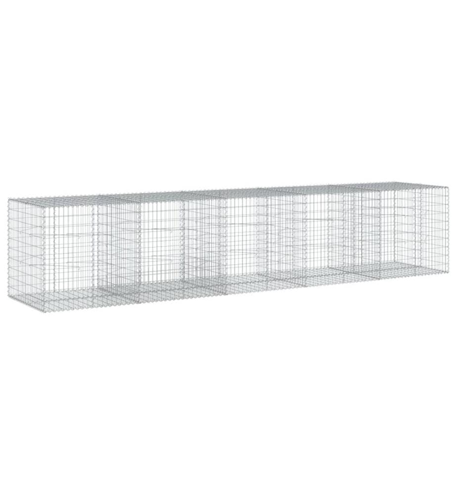 vidaXL Panier gabion avec couvercle 500x100x100 cm fer galvanisé