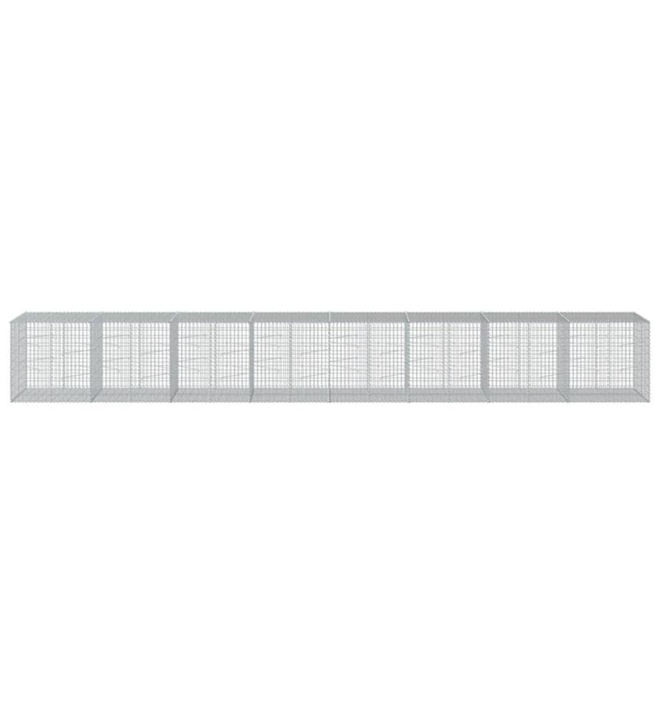 vidaXL Panier gabion avec couvercle 800x100x100 cm fer galvanisé