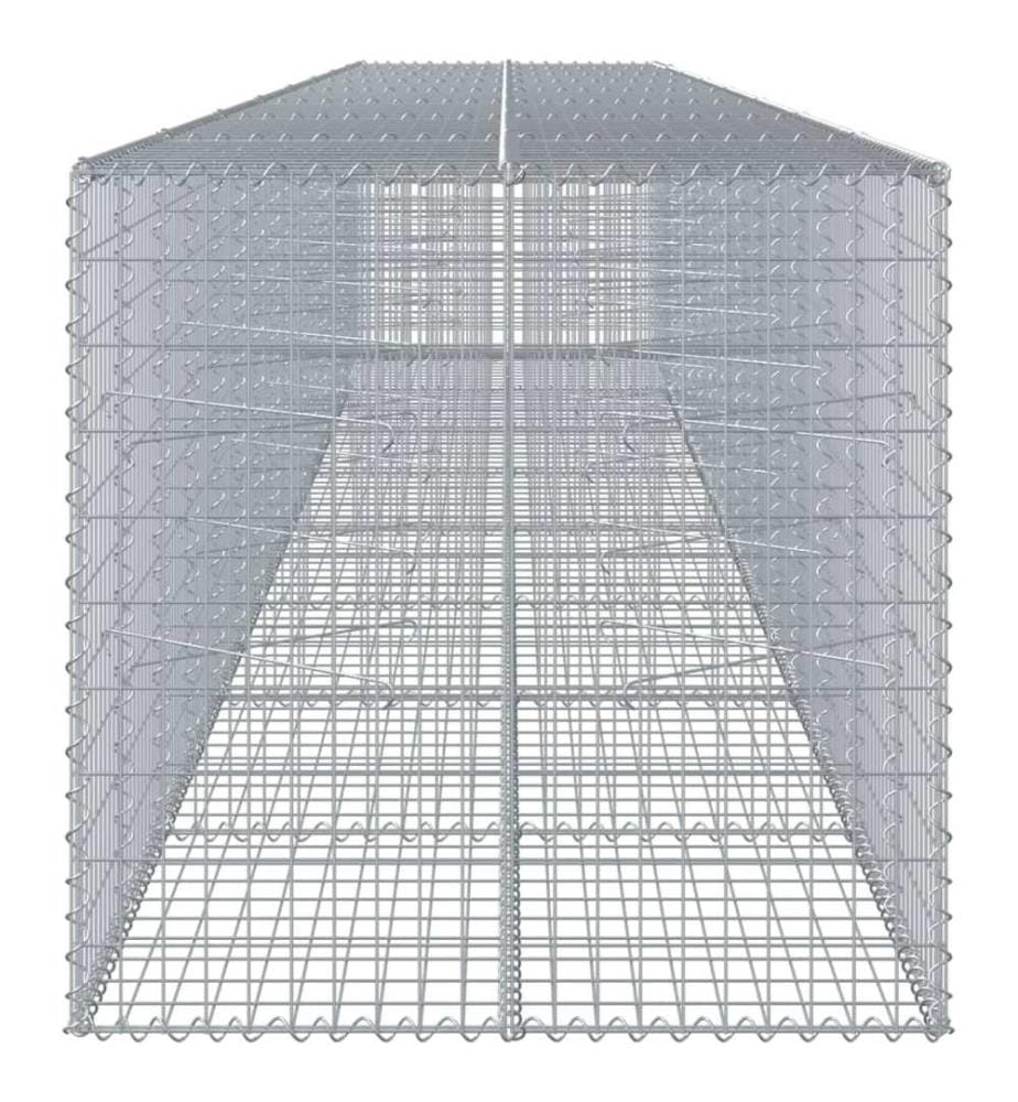 vidaXL Panier gabion avec couvercle 800x100x100 cm fer galvanisé