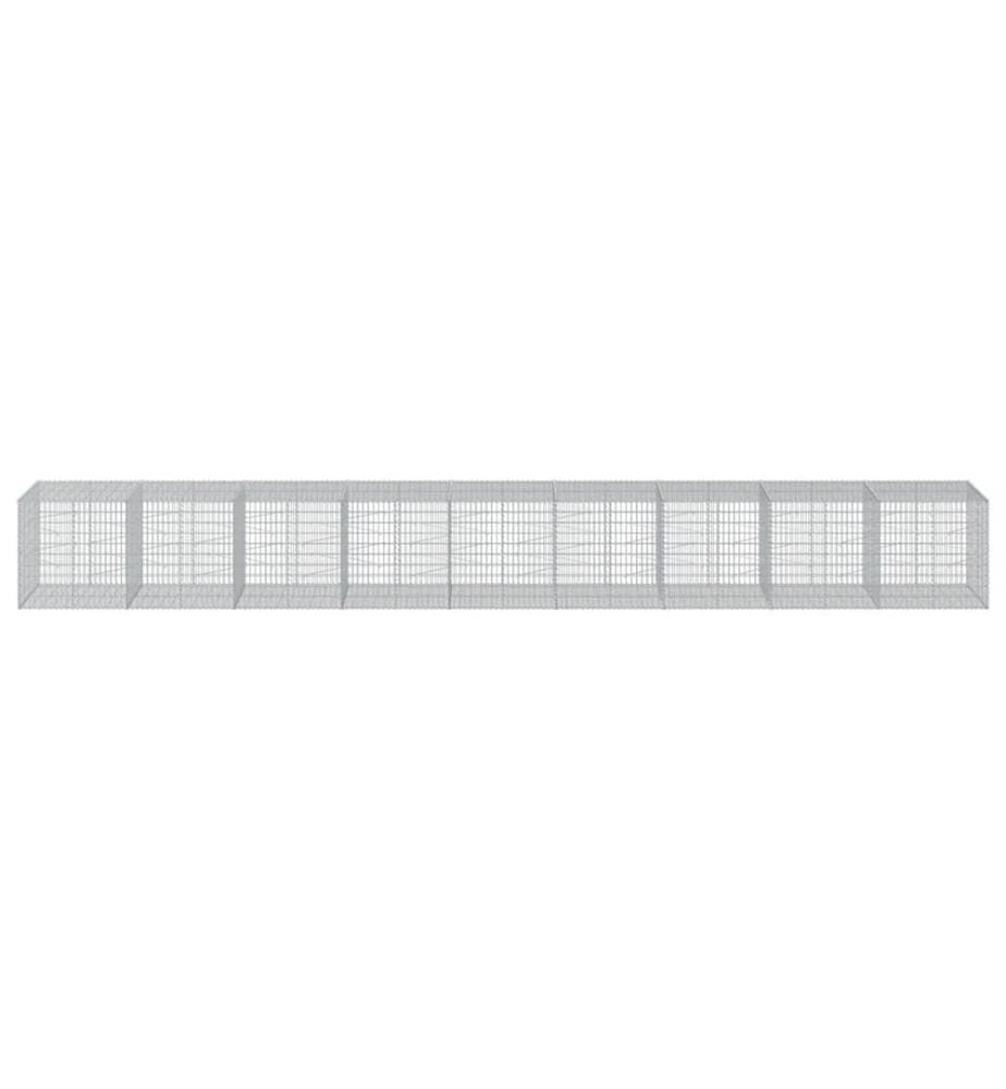 vidaXL Panier gabion avec couvercle 900x100x100 cm fer galvanisé