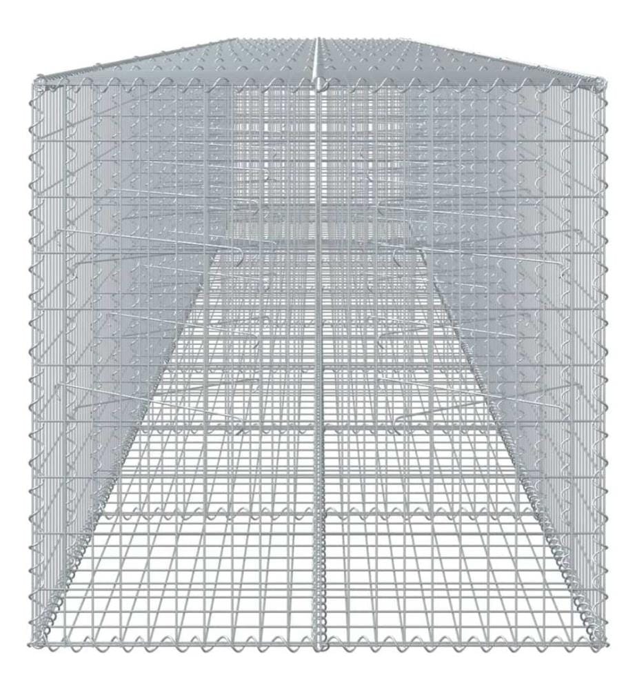 vidaXL Panier gabion avec couvercle 900x100x100 cm fer galvanisé