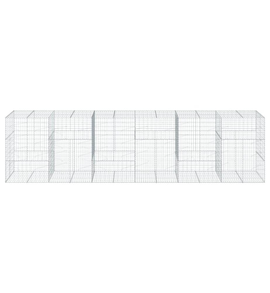 vidaXL Panier gabion avec couvercle 600x100x150 cm fer galvanisé