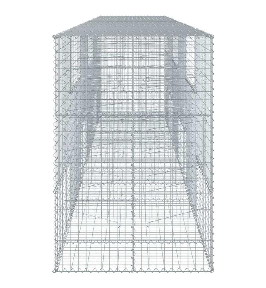 vidaXL Panier gabion avec couvercle 600x100x150 cm fer galvanisé