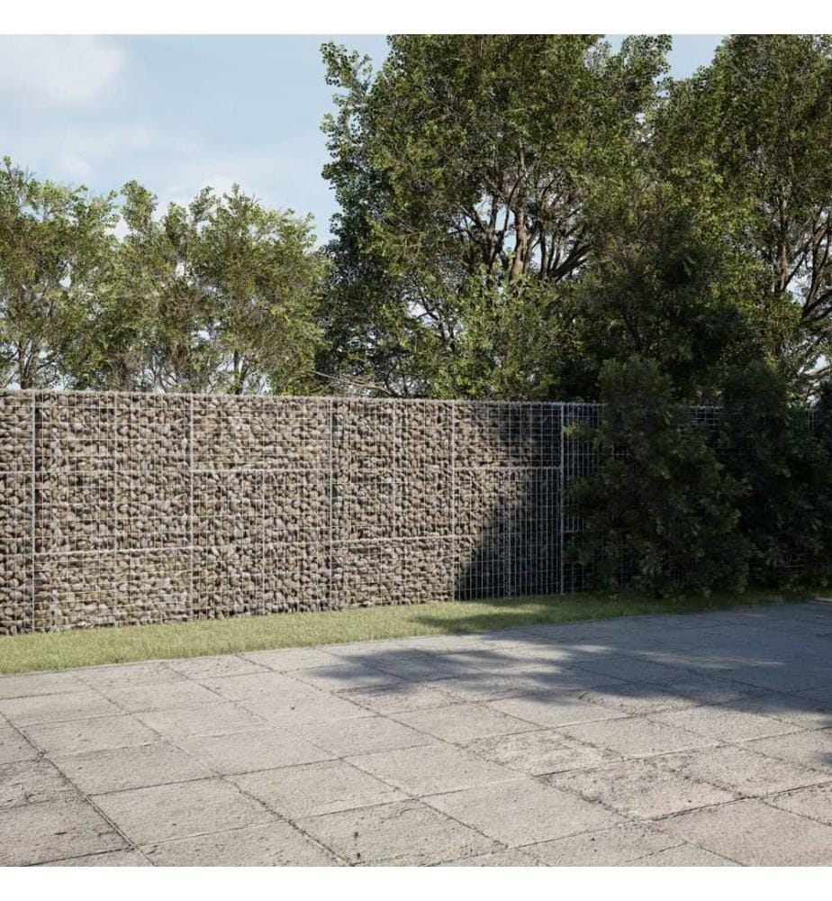 vidaXL Panier gabion avec couvercle 1200x100x150 cm fer galvanisé
