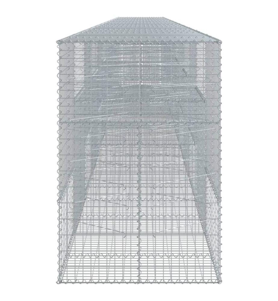 vidaXL Panier gabion avec couvercle 1200x100x150 cm fer galvanisé