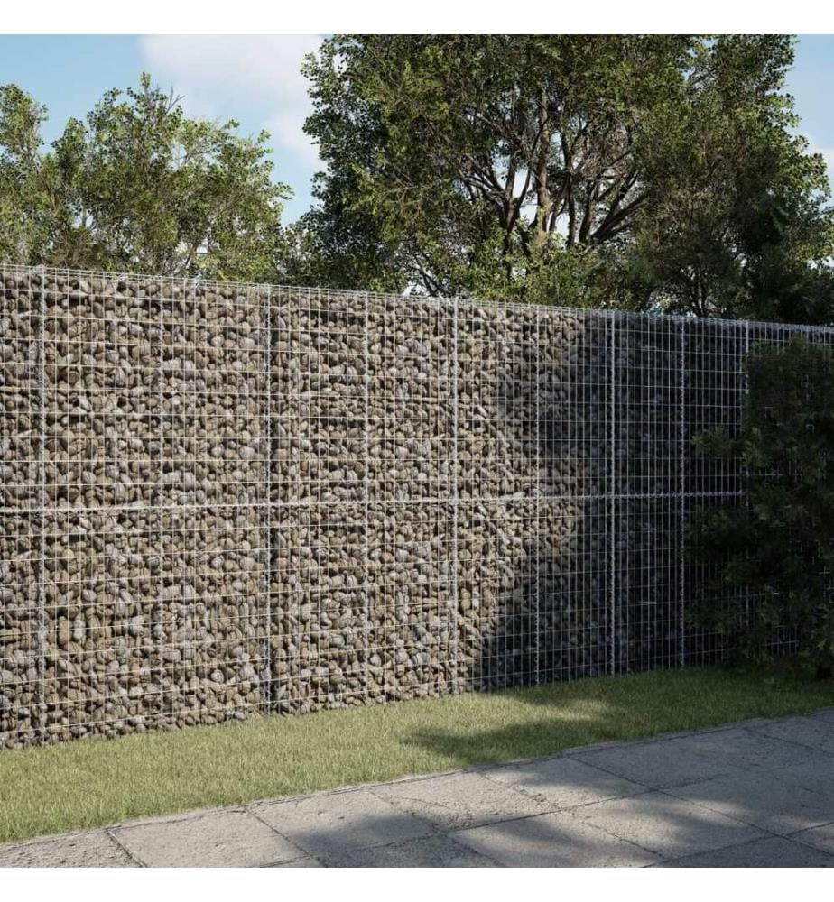 vidaXL Panier gabion avec couvercle 300x100x200 cm fer galvanisé