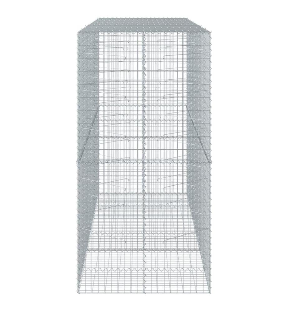 vidaXL Panier gabion avec couvercle 300x100x200 cm fer galvanisé