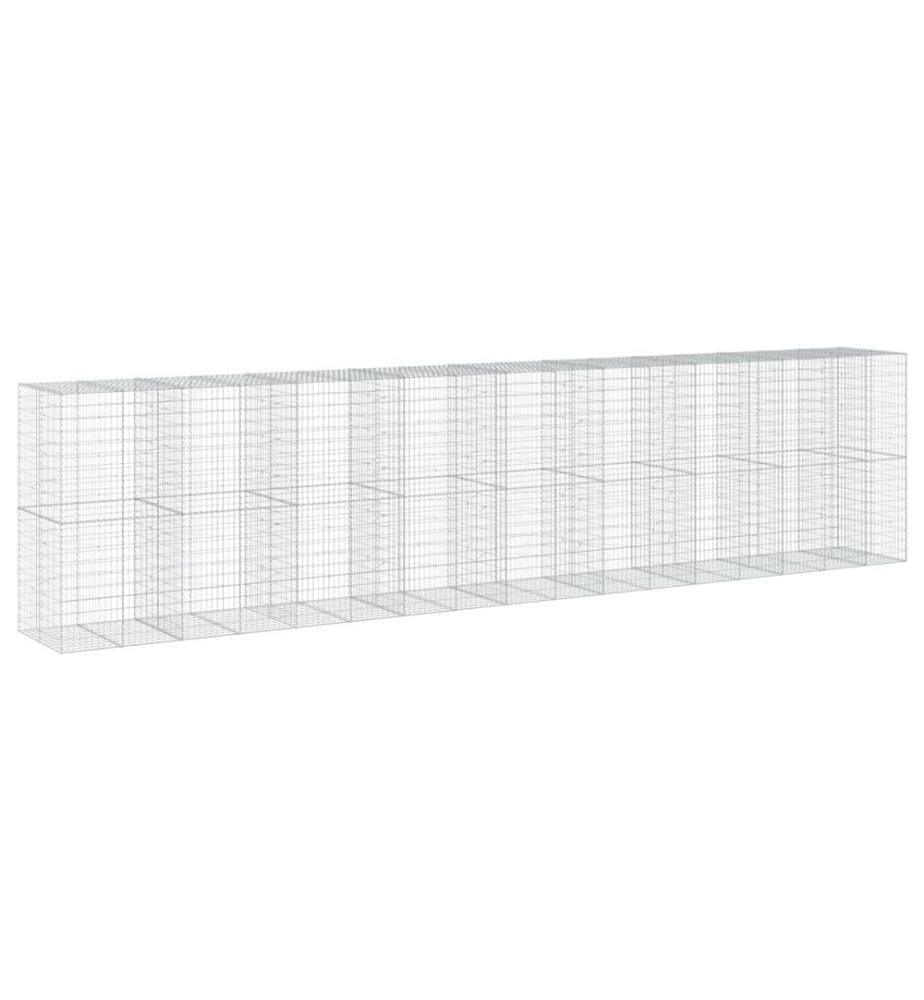 vidaXL Panier gabion avec couvercle 850x100x200 cm fer galvanisé