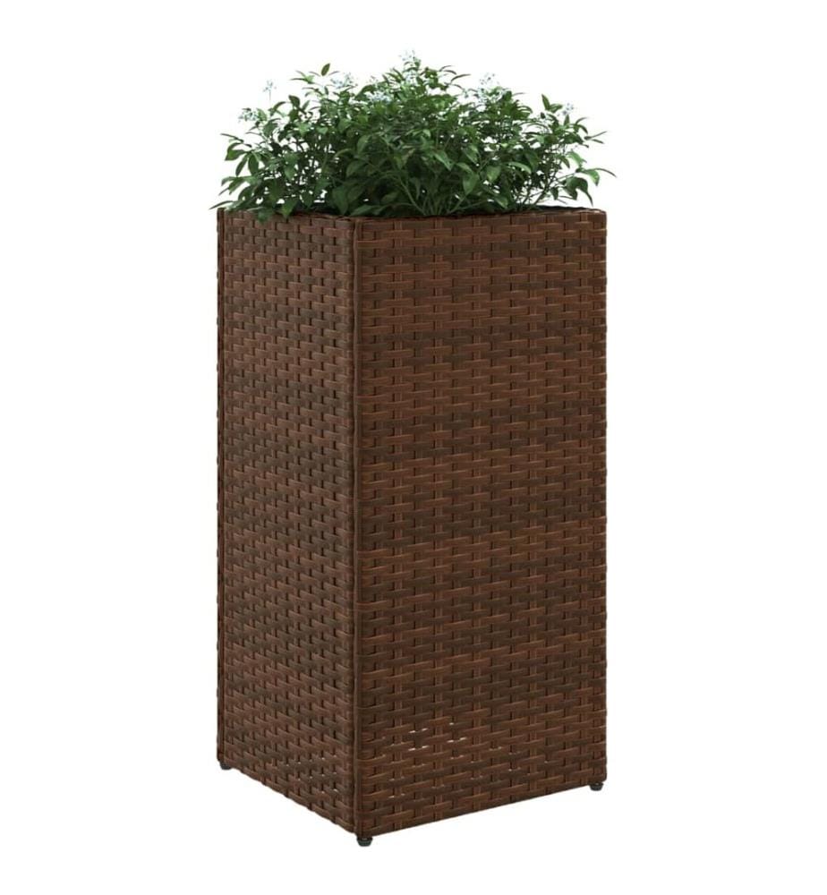 vidaXL Jardinière marron 30x30x60 cm résine tressée