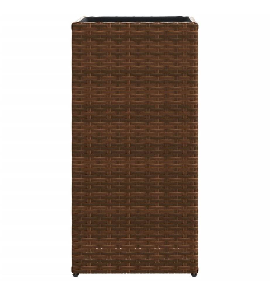 vidaXL Jardinière marron 30x30x60 cm résine tressée