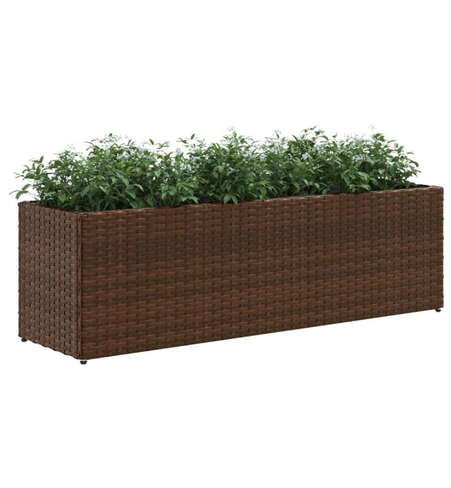 vidaXL Jardinière avec 3 pots marron 105x30x32 cm résine tressée