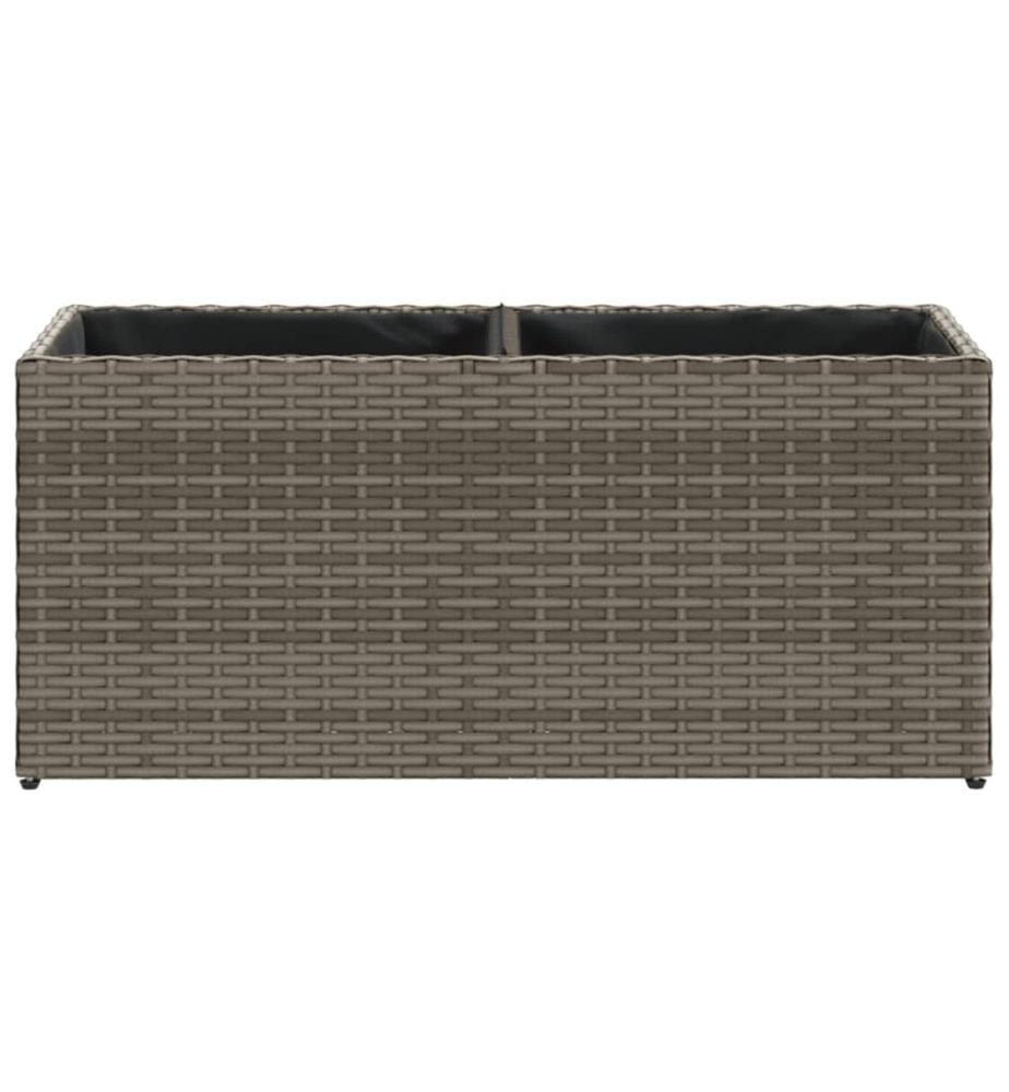 vidaXL Jardinière avec 2 pots gris 72x30x32 cm résine tressée