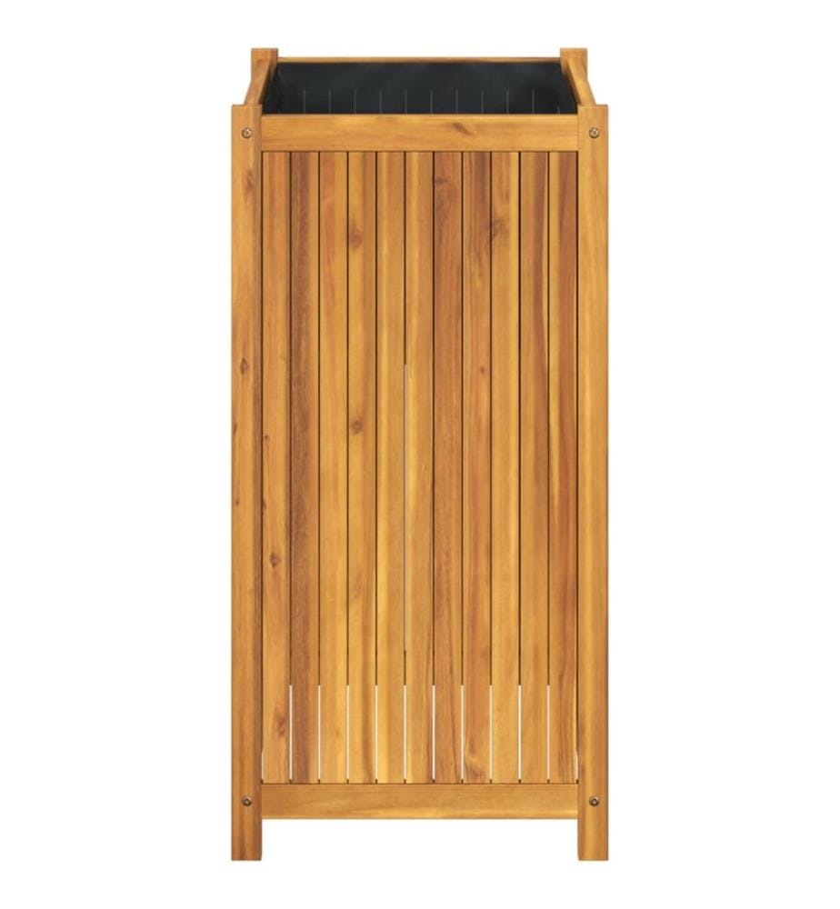 vidaXL Jardinière avec doublure 50x50x100 cm bois massif d'acacia