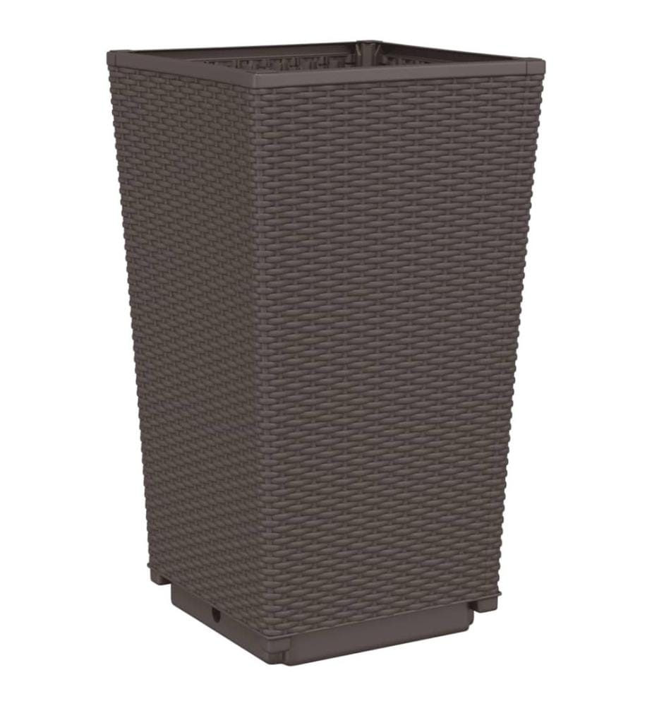 vidaXL Jardinières 2 pcs marron 32,5x32,5x57 cm polypropylène