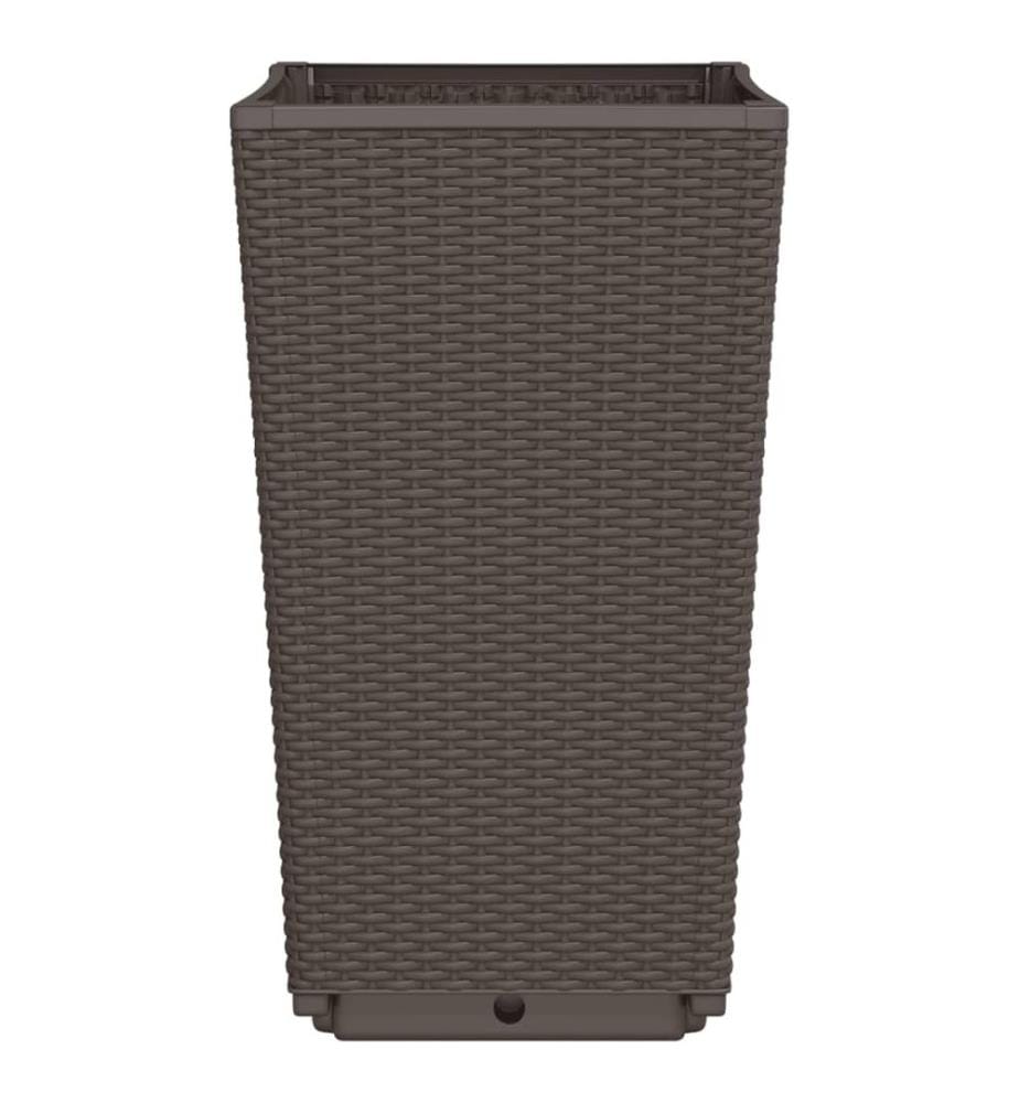 vidaXL Jardinières 2 pcs marron 32,5x32,5x57 cm polypropylène