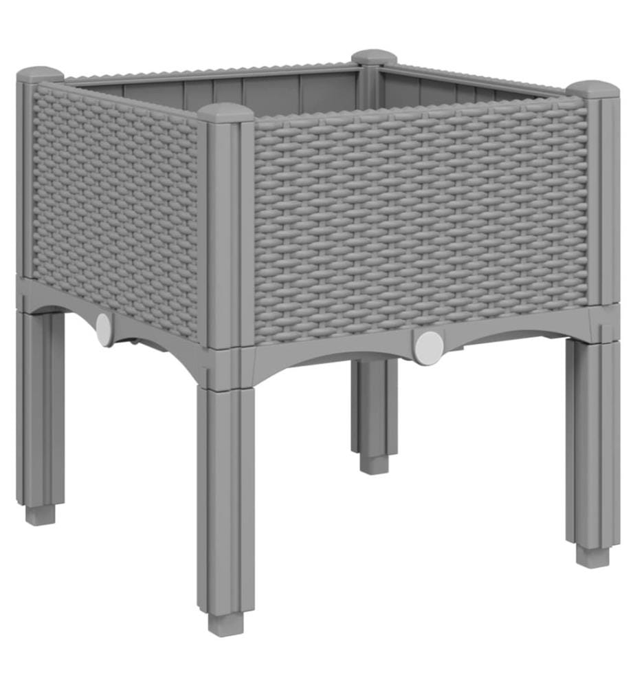 vidaXL Jardinière avec pieds gris clair 40x40x42 cm PP