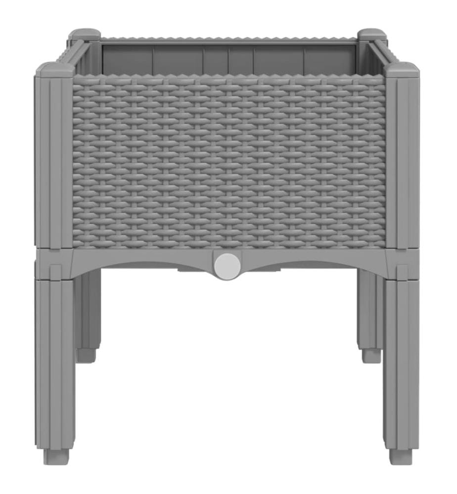 vidaXL Jardinière avec pieds gris clair 40x40x42 cm PP