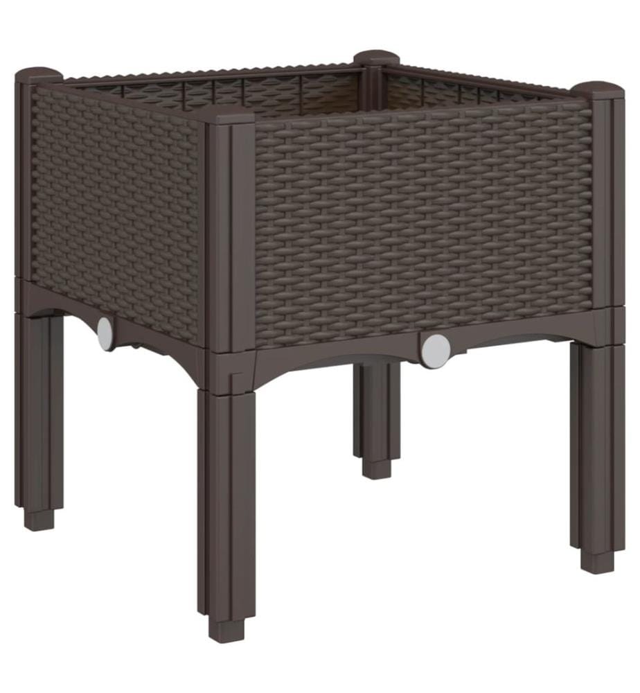vidaXL Jardinière avec pieds marron 40x40x42 cm PP