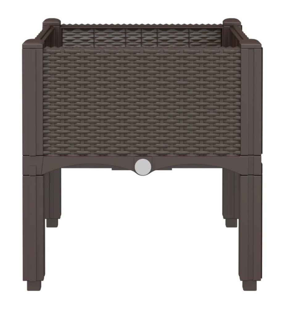 vidaXL Jardinière avec pieds marron 40x40x42 cm PP