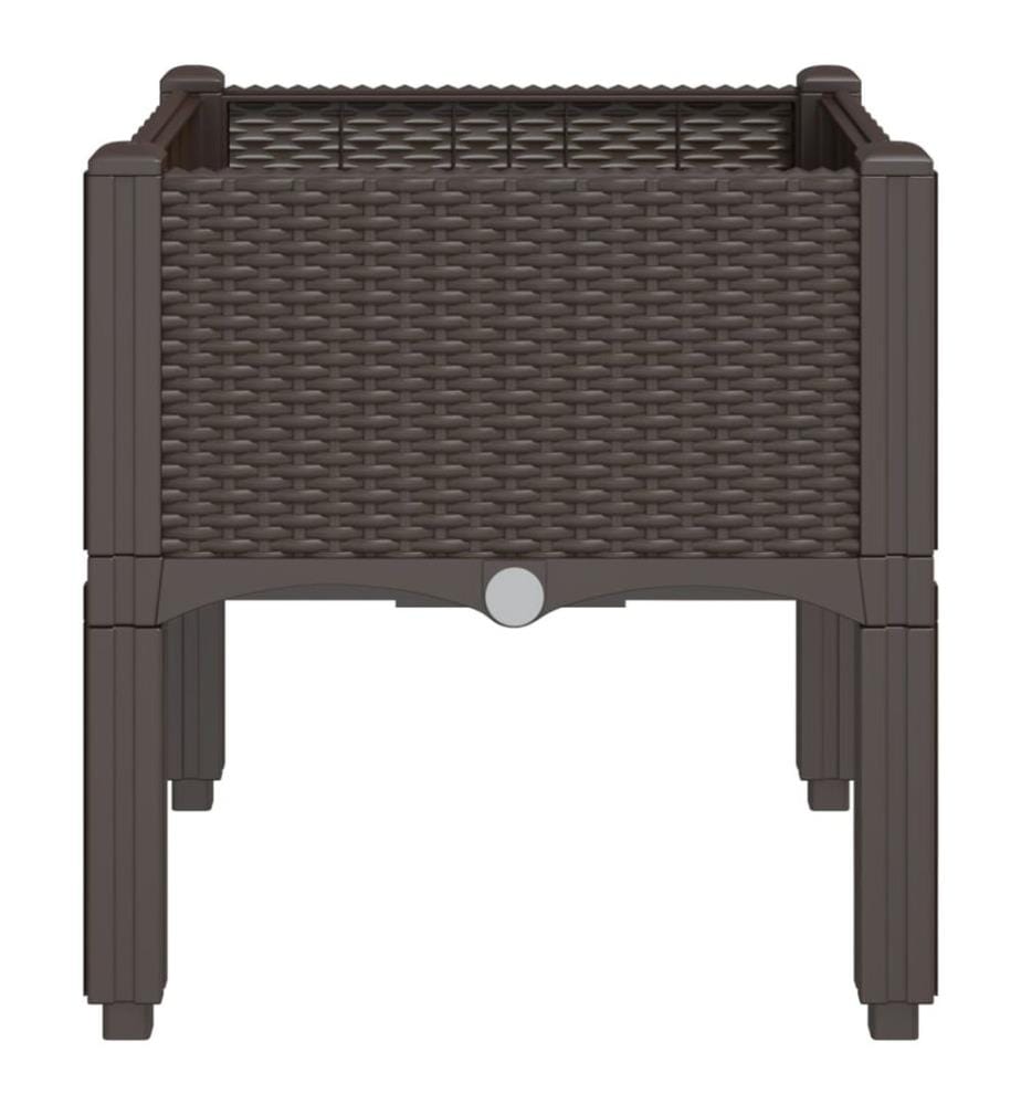 vidaXL Jardinière avec pieds marron 40x40x42 cm PP