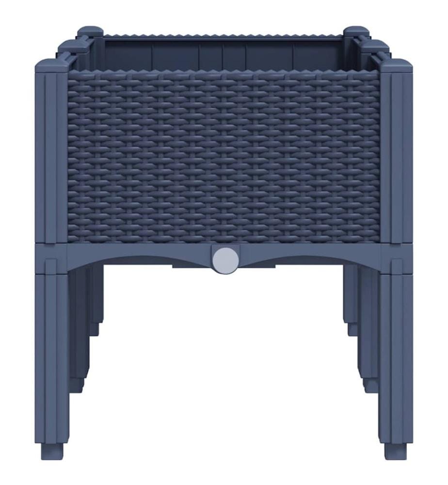 vidaXL Jardinière avec pieds bleu gris 80x40x42 cm PP