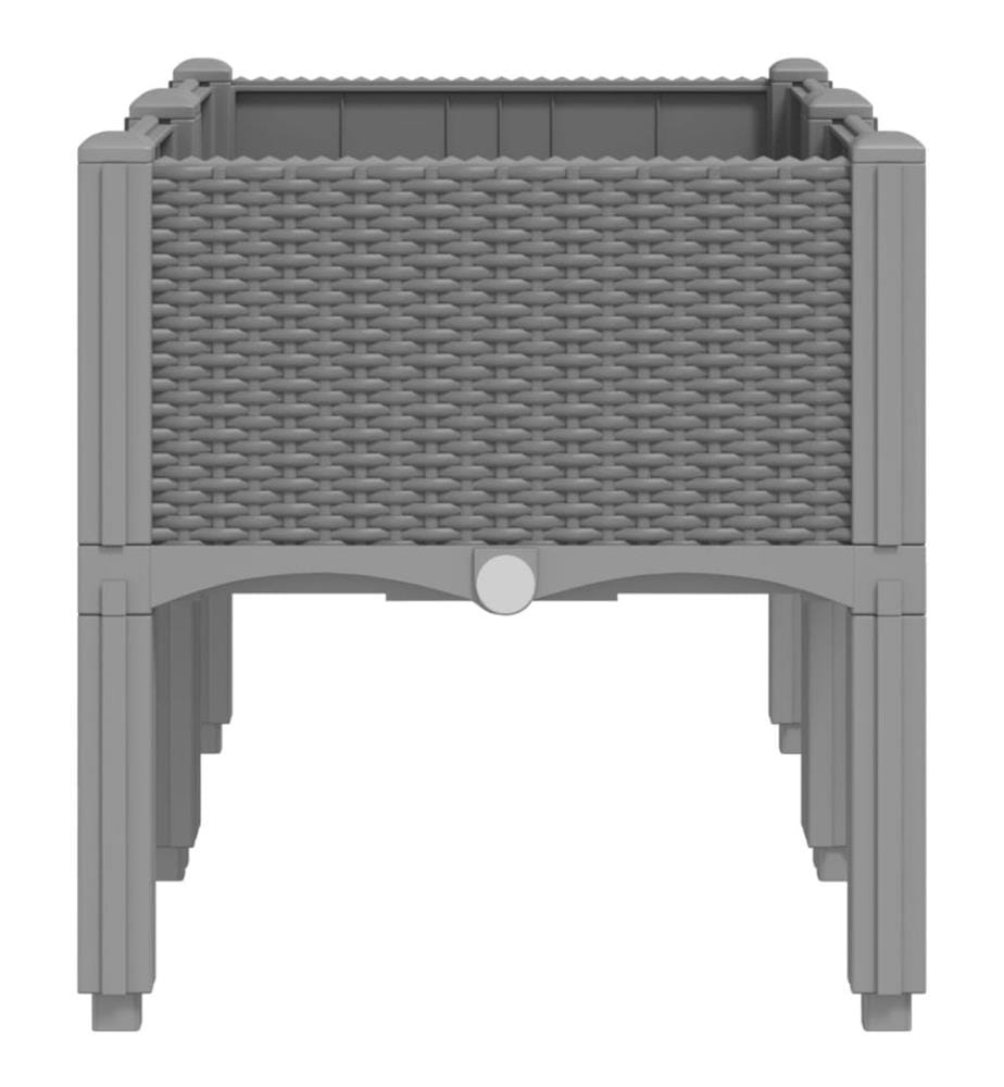vidaXL Jardinière avec pieds gris clair 80x40x42 cm PP