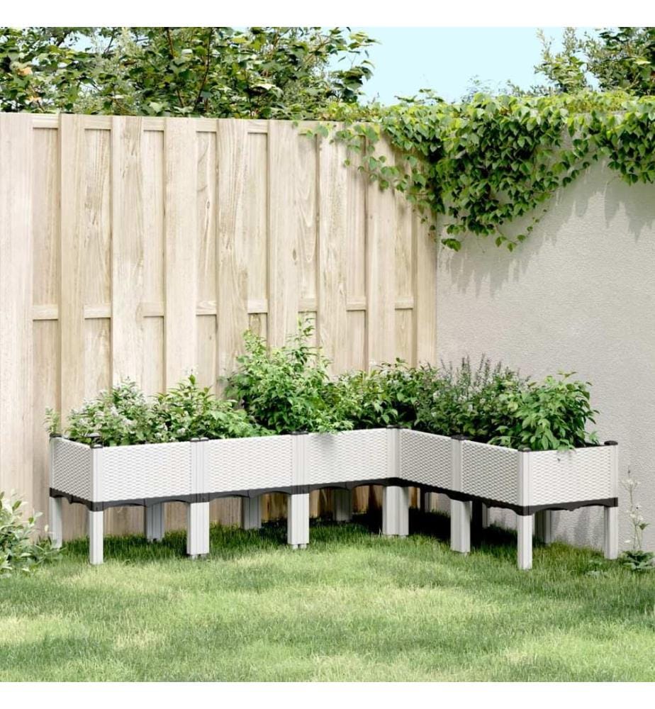 vidaXL Jardinière avec pieds blanc 160x120x42 cm PP