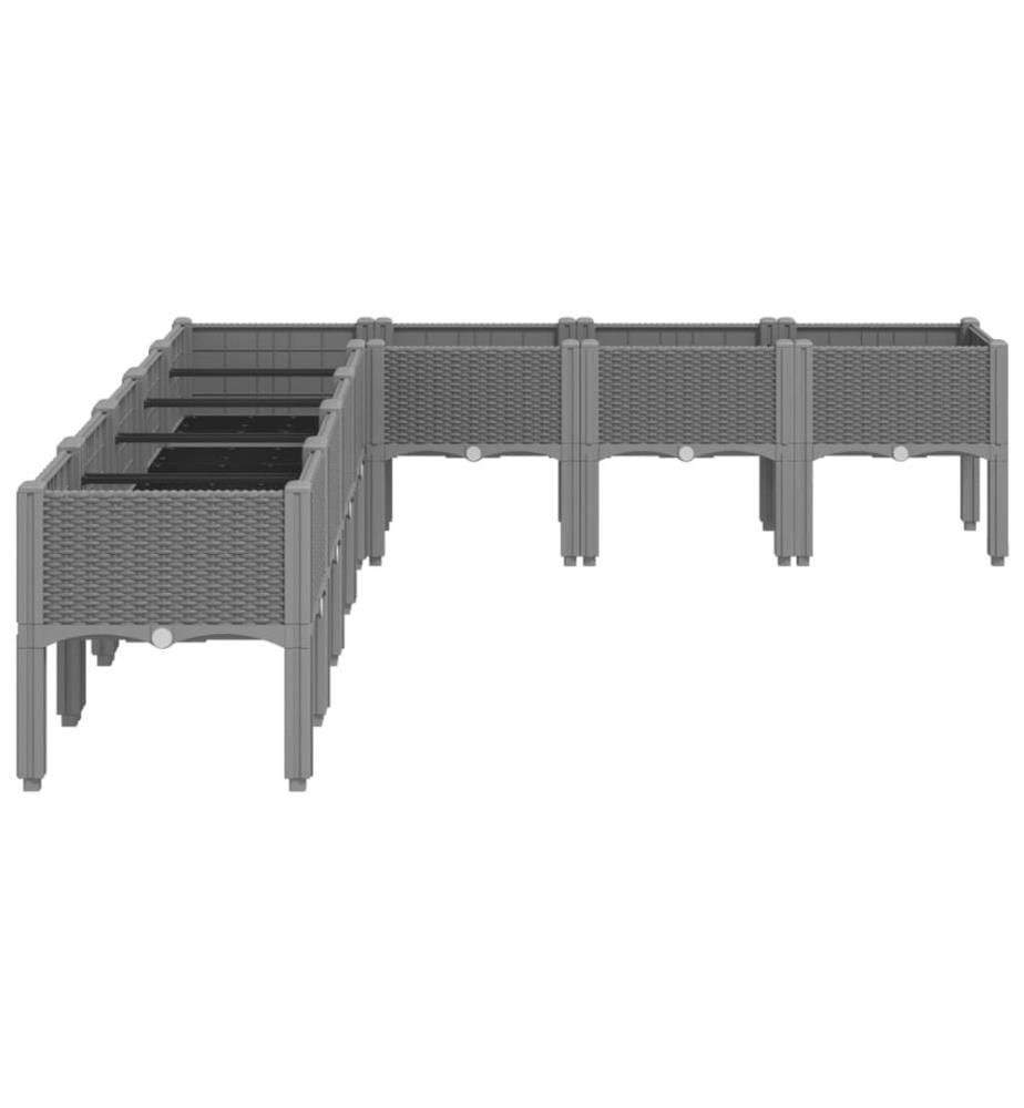 vidaXL Jardinière avec pieds gris clair 200x160x42 cm PP