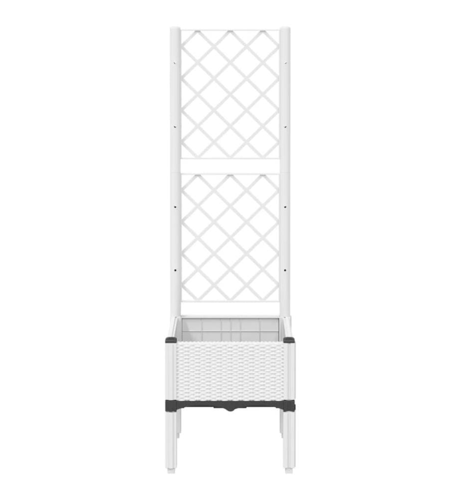 vidaXL Jardinière avec treillis blanc 40x40x142 cm PP