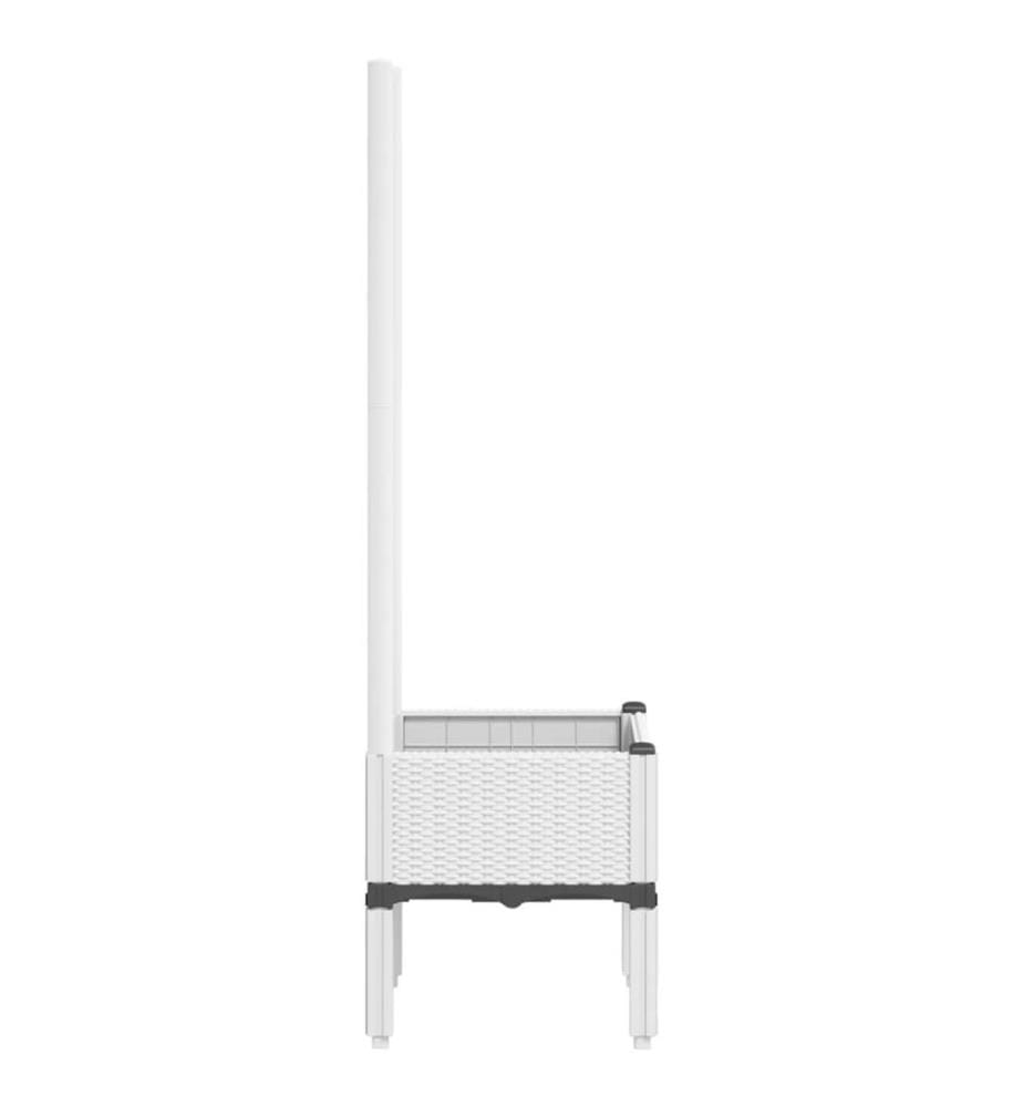 vidaXL Jardinière avec treillis blanc 40x40x142 cm PP