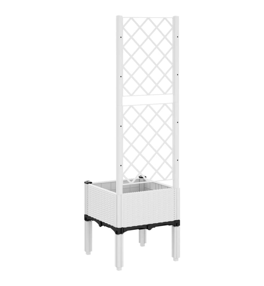 vidaXL Jardinière avec treillis blanc 40x40x142 cm PP