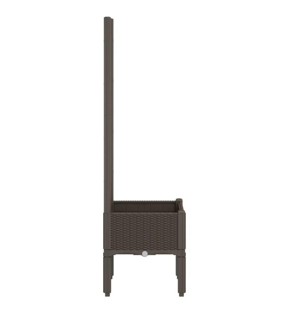 vidaXL Jardinière avec treillis marron 40x40x142 cm PP