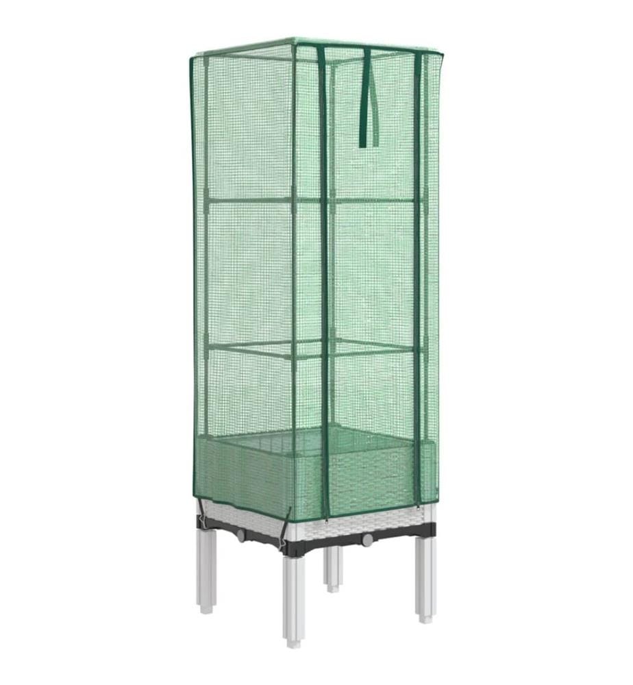 vidaXL Jardinière surélevée avec housse aspect rotin 40x40x140 cm