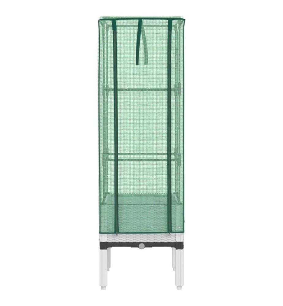 vidaXL Jardinière surélevée avec housse aspect rotin 40x40x140 cm