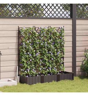 vidaXL Cache-pot de jardin 3 pcs Marron 120 x 40 x 125,5 cm Plastique