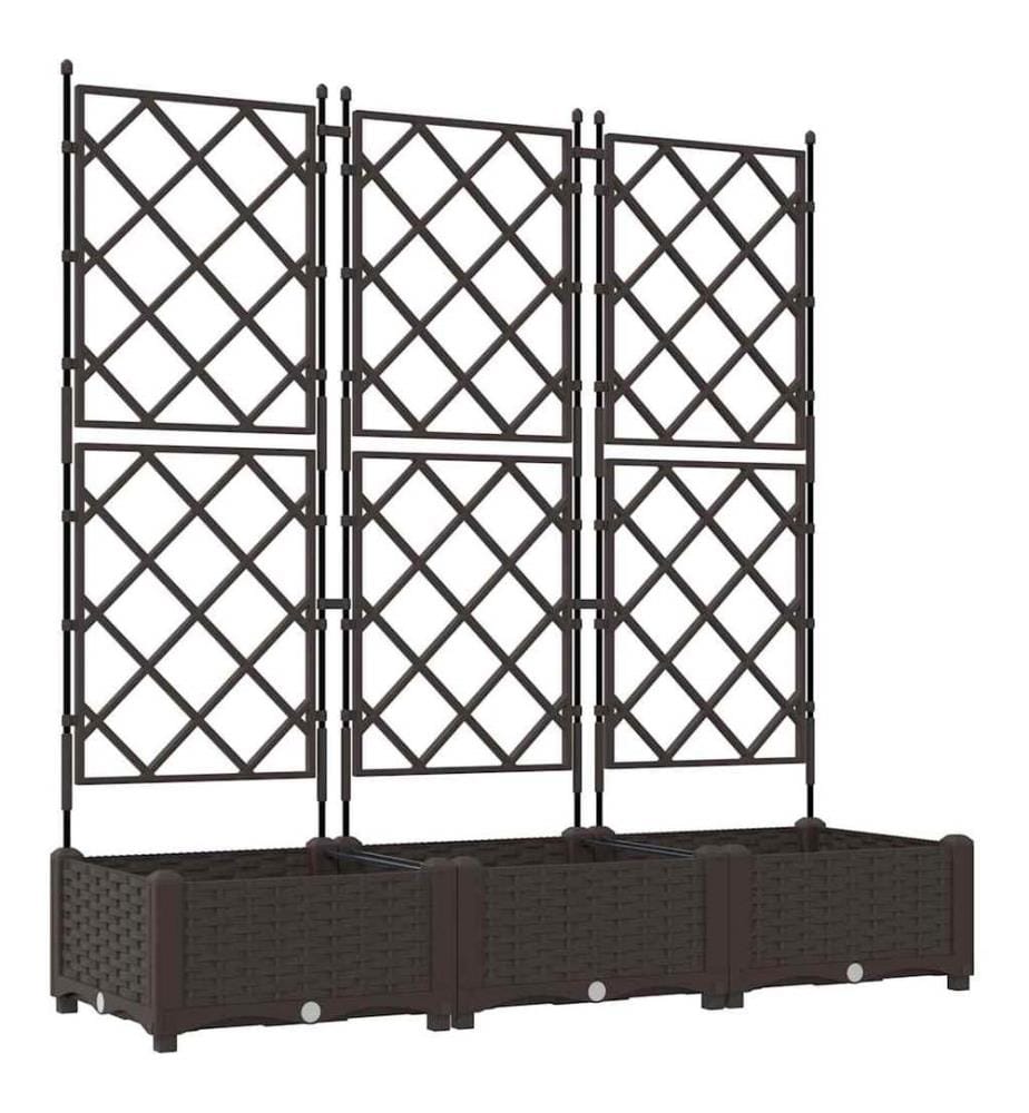 vidaXL Cache-pot de jardin 3 pcs Marron 120 x 40 x 125,5 cm Plastique