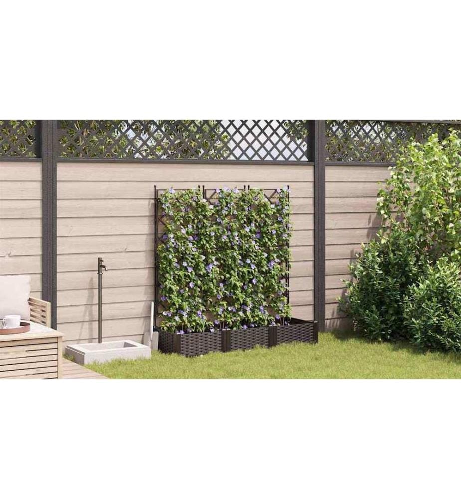 vidaXL Cache-pot de jardin 3 pcs Marron 120 x 40 x 125,5 cm Plastique